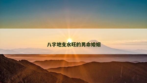 八字地支水旺的男命婚姻