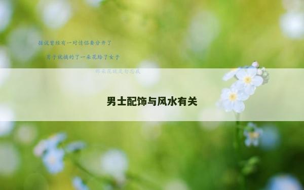男士配飾與風水有關 男士配飾與風水有關