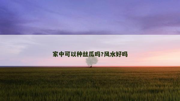 家中可以種絲瓜嗎?風水好嗎