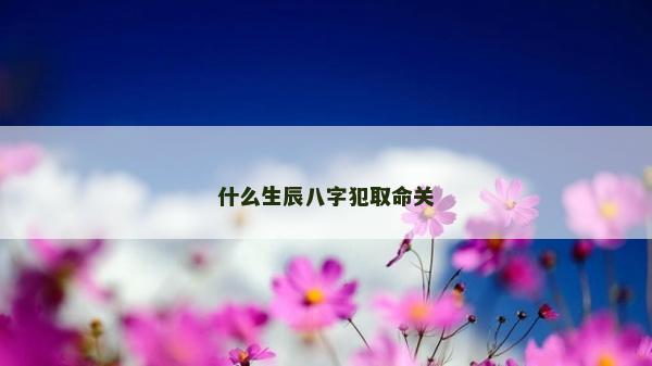 什么生辰八字犯取命關