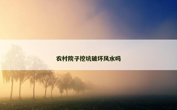 農(nóng)村院子挖坑破壞風(fēng)水嗎