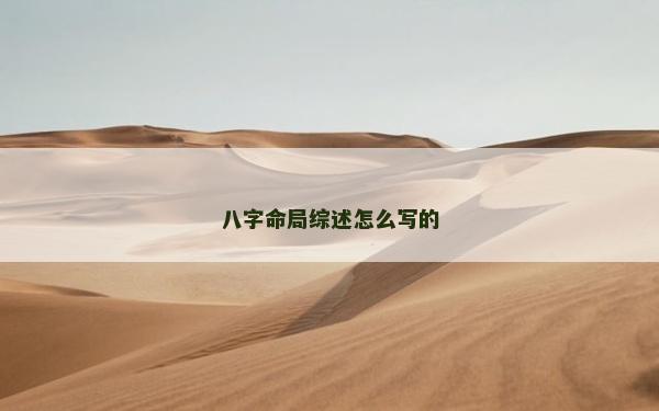 八字命局綜述怎么寫的