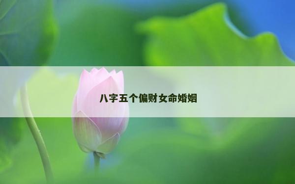 八字五個偏財女命婚姻