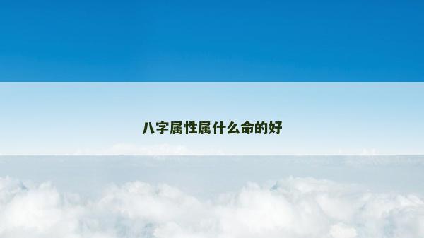 八字屬性屬什么命的好