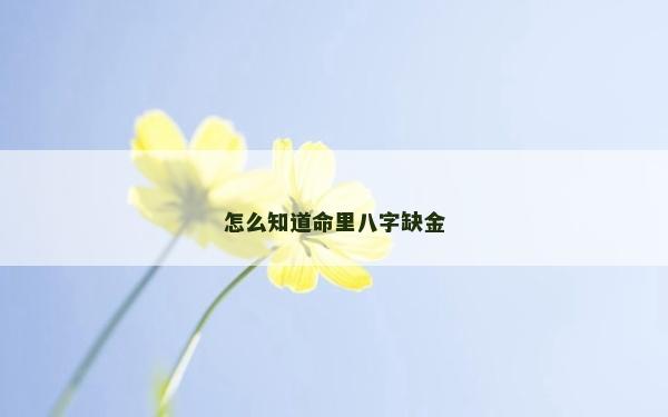 怎么知道命里八字缺金