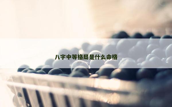 八字中等格局是什么命格