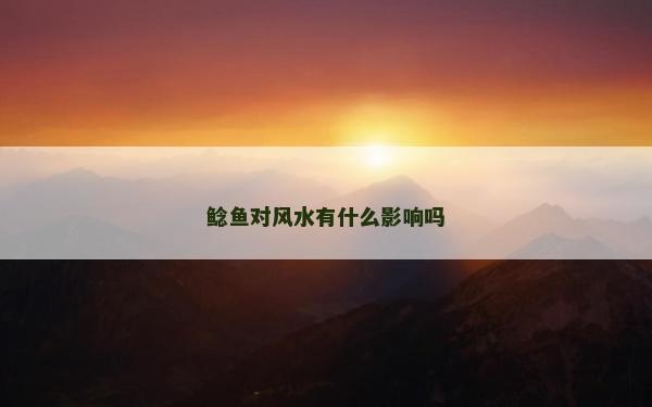 鯰魚對風水有什么影響嗎