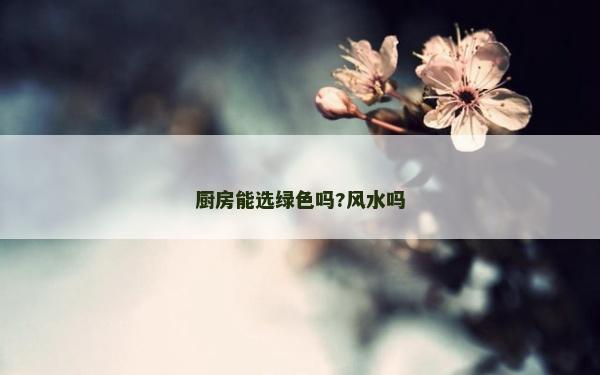 廚房能選綠色嗎?風水嗎