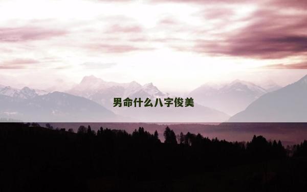 男命什么八字俊美 男命什么八字俊美