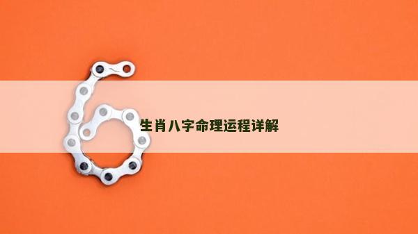 生肖八字命理運程詳解