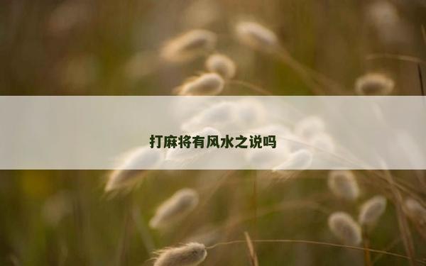 打麻將有風水之說嗎