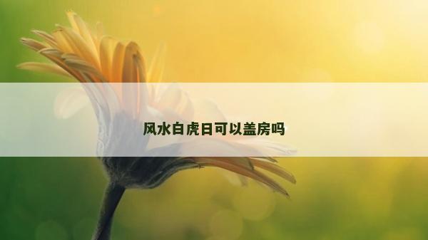 風(fēng)水白虎日可以蓋房嗎