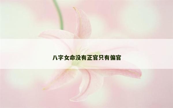 八字女命沒有正官只有偏官 八字女命沒有正官只有偏官
