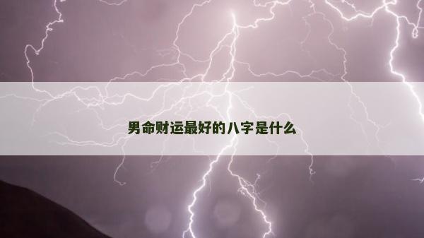 男命財運最好的八字是什么 男命財運最好的八字是什么