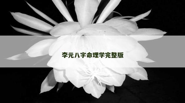 李元八字命理學(xué)完整版