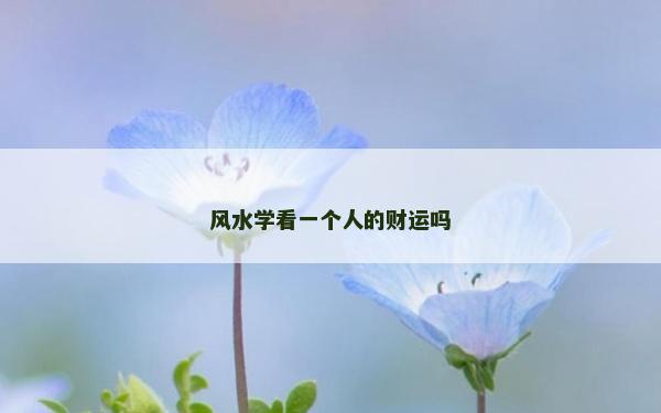 風(fēng)水學(xué)看一個(gè)人的財(cái)運(yùn)嗎