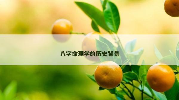 八字命理學的歷史背景