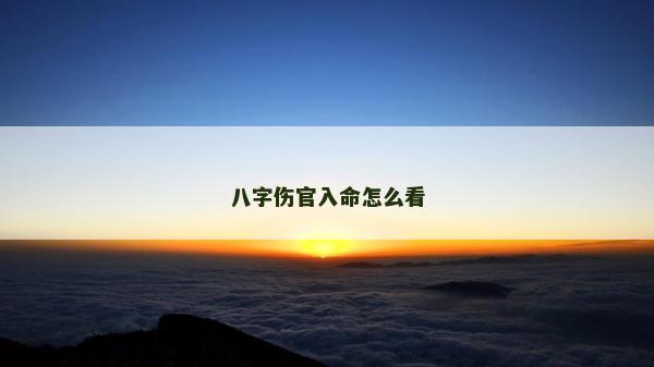 八字傷官入命怎么看