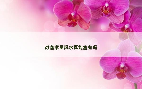 改善家里風水真能富有嗎 改善家里風水真能富有嗎