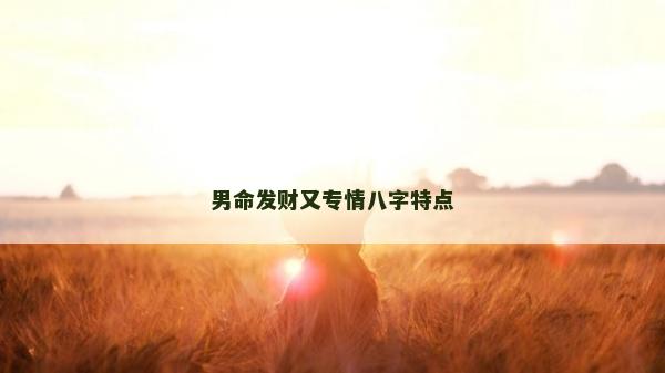 男命發財又專情八字特點
