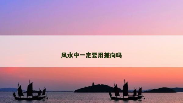 風水中一定要用兼向嗎
