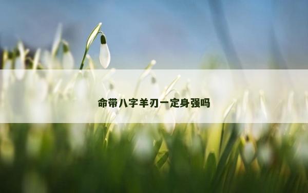 命帶八字羊刃一定身強嗎