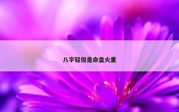 八字輕但是命盤火重