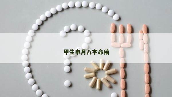 甲生申月八字命稿