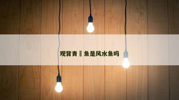 觀背青鳉魚是風水魚嗎
