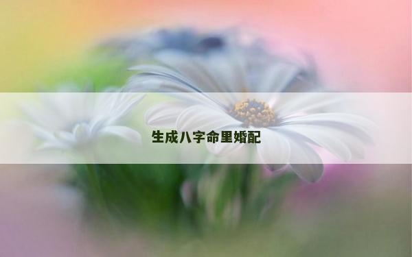 生成八字命里婚配