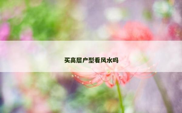 買高層戶型看風(fēng)水嗎