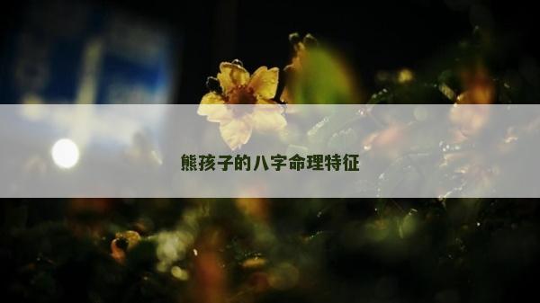 熊孩子的八字命理特征