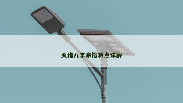火豬八字命格特點詳解