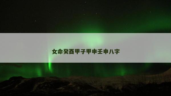女命癸酉甲子甲申壬申八字 女命癸酉甲子甲申壬申八字