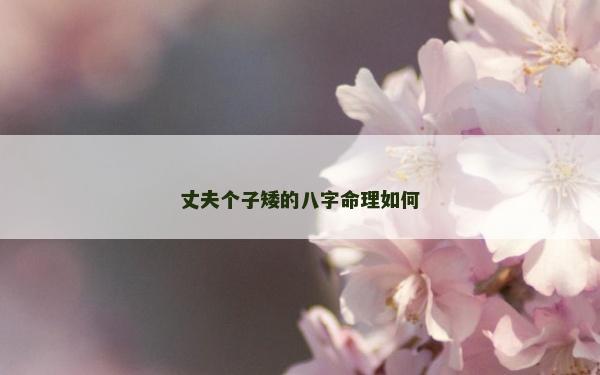 丈夫個子矮的八字命理如何