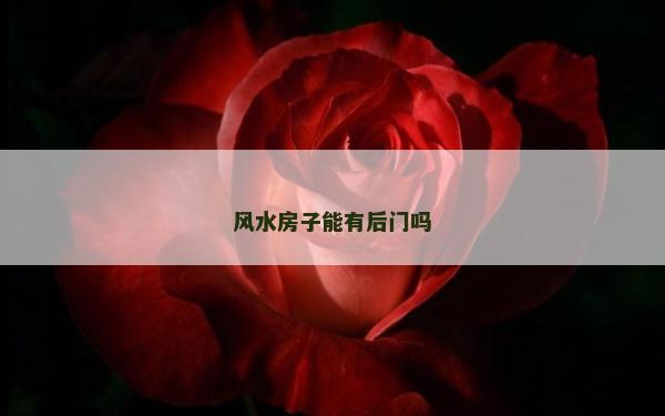 風水房子能有后門嗎