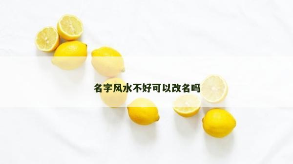 名字風水不好可以改名嗎