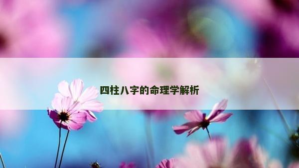 四柱八字的命理學解析