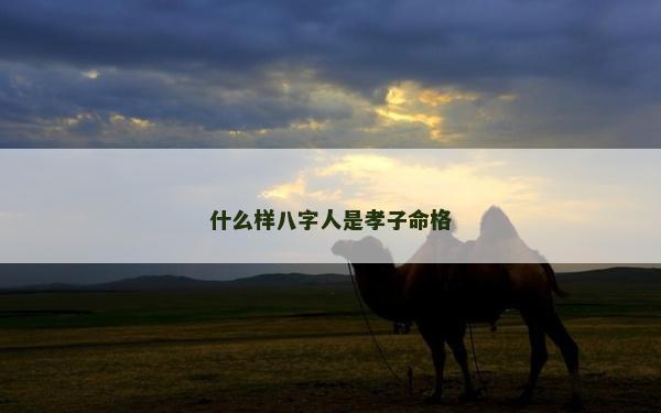 什么樣八字人是孝子命格