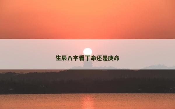 生辰八字看丁命還是庚命
