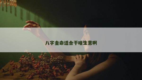 八字金命適合干啥生意啊