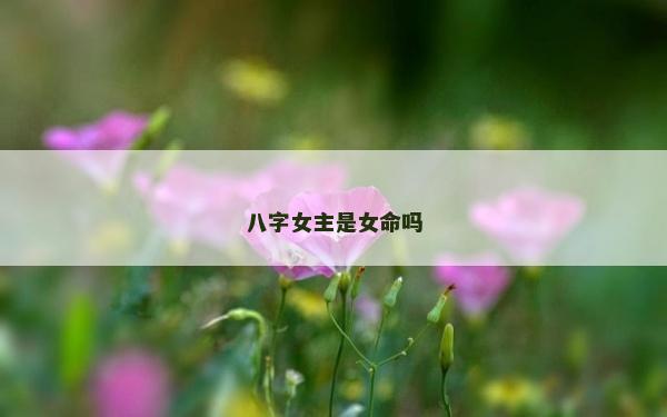 八字女主是女命嗎
