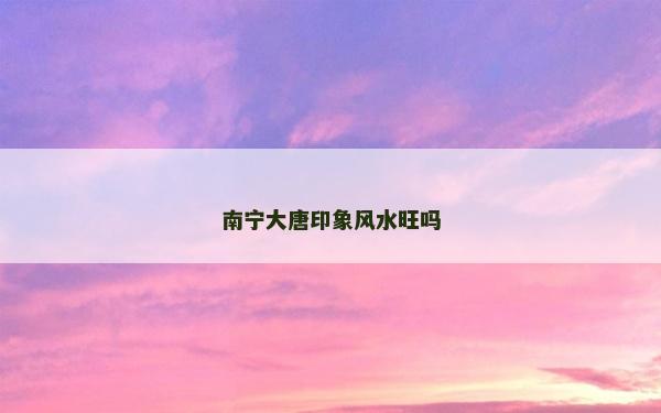 南寧大唐印象風水旺嗎