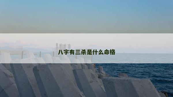 八字有三殺是什么命格