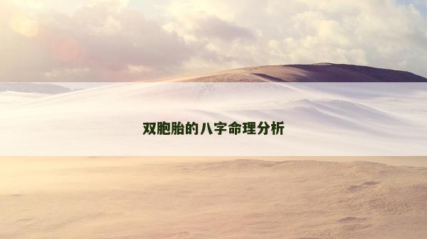 雙胞胎的八字命理分析