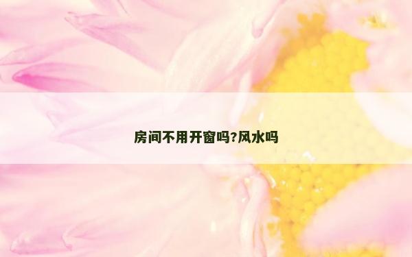 房間不用開(kāi)窗嗎?風(fēng)水嗎