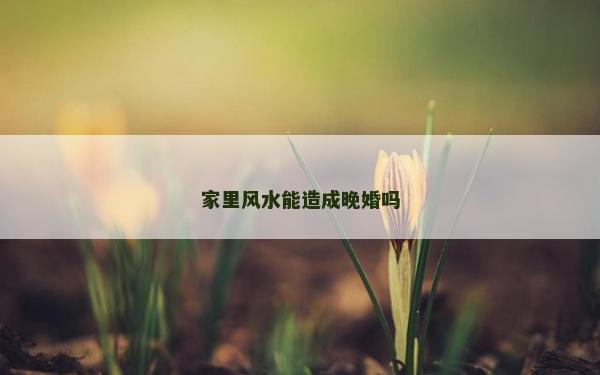 家里風水能造成晚婚嗎