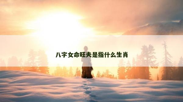 八字女命旺夫是指什么生肖