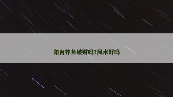 陽臺養魚破財嗎?風水好嗎