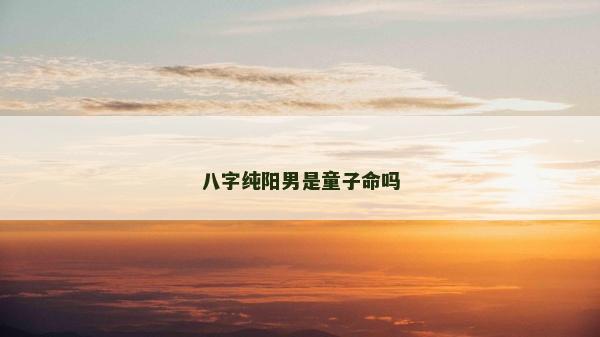 八字純陽男是童子命嗎